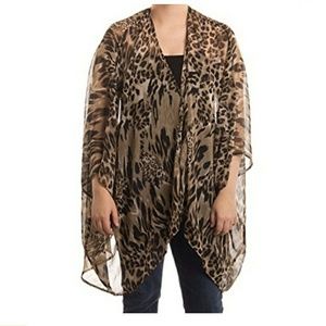 CEJON Sheer One Size Animal Print COVER-UP
